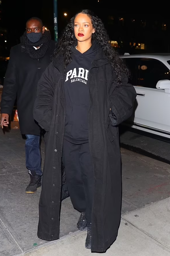wore Black Balenciaga Sweat Suit Out In New City January 2022 | Digital Magazine