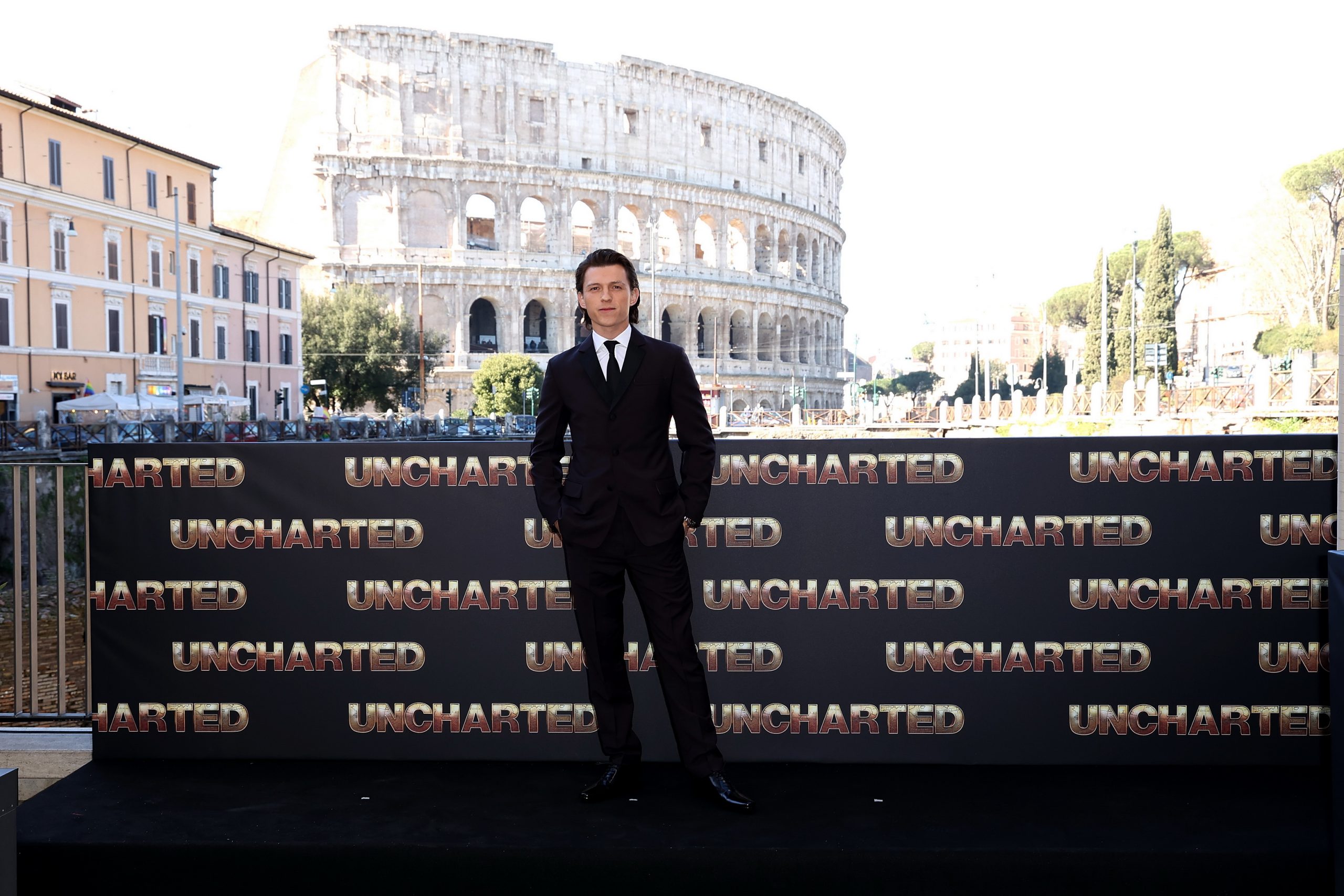 Tom Holland wore PRADA @  Uncharted Photocall  in Rome  