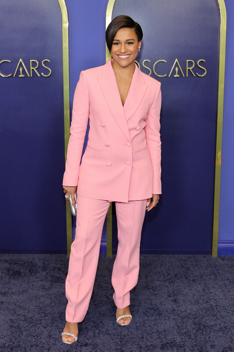 ariana-debose-wore-pink-boss-suit-2022-oscars-nominees-luncheon-in-los-angeles