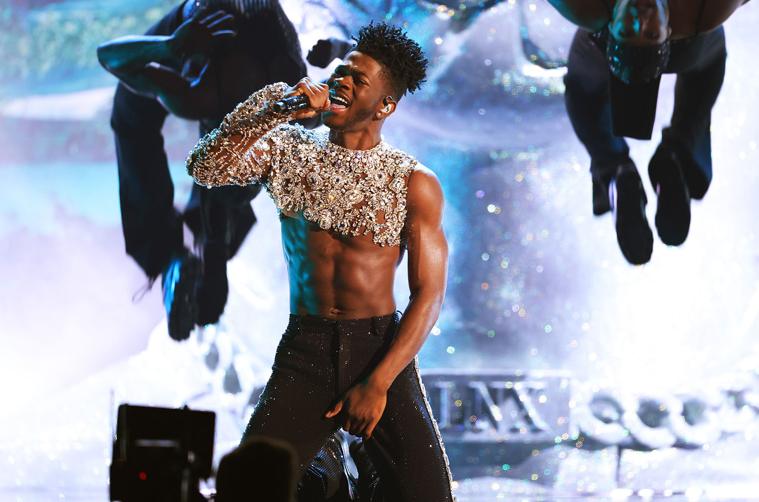 Lil Nas X wore Balmain While performing “Industry Baby” and “Montero”  @ 2022 Grammy Awards