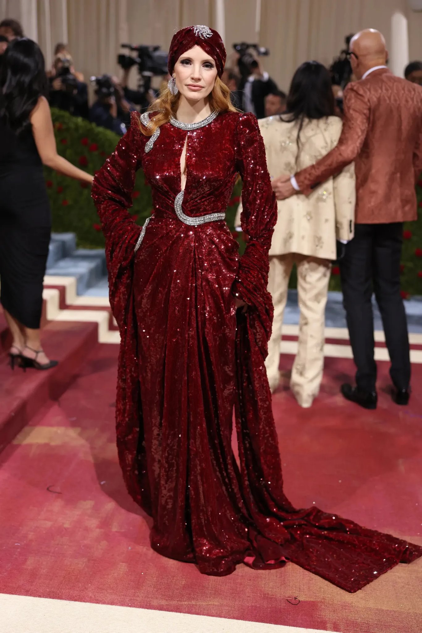 Jessica Chastain wore  Gucci  @ 2022 Met Gala Celebrating “In America: An Anthology of Fashion”