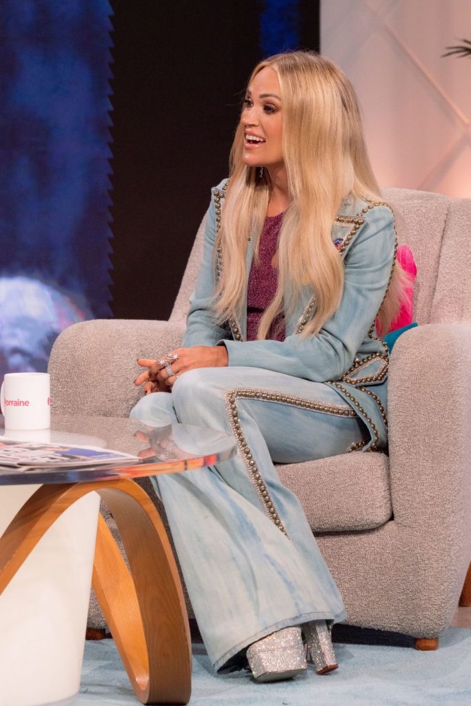 Carrie Underwood wore Denim Gucci Suit @ Lorraine Tv Show