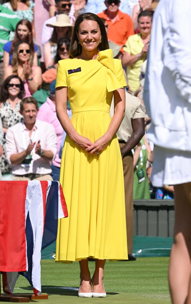 Kate Middleton  wears Yellow Roksanda Dress @  Wimbledon Women’s Singles Final