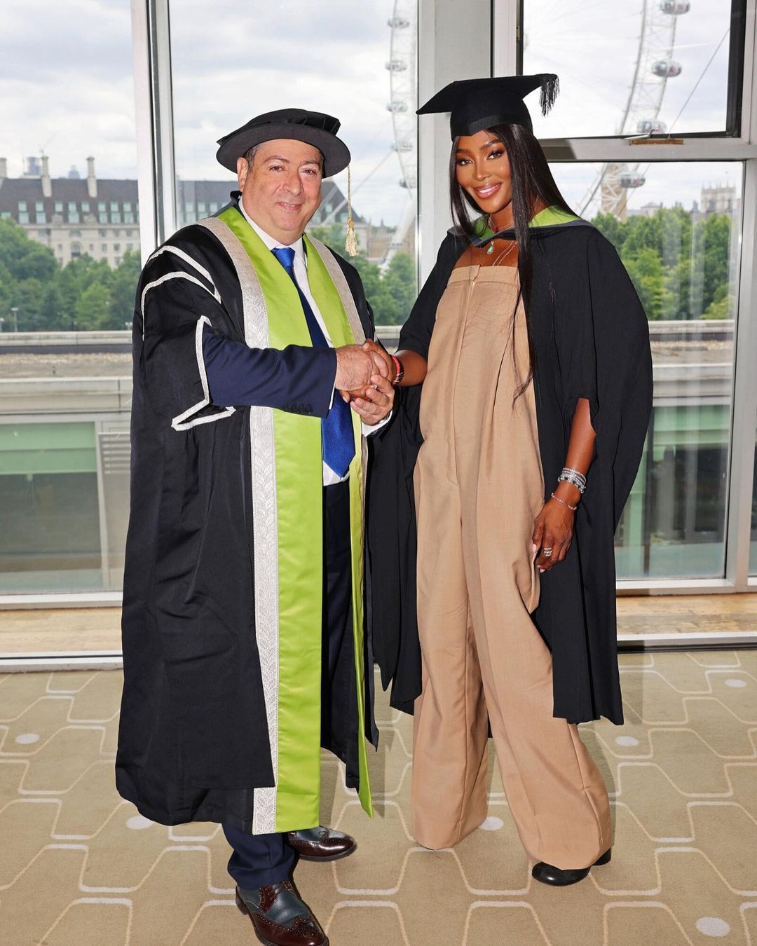 Naomi Campbell Received An Honorary PHD  wearing Burberry