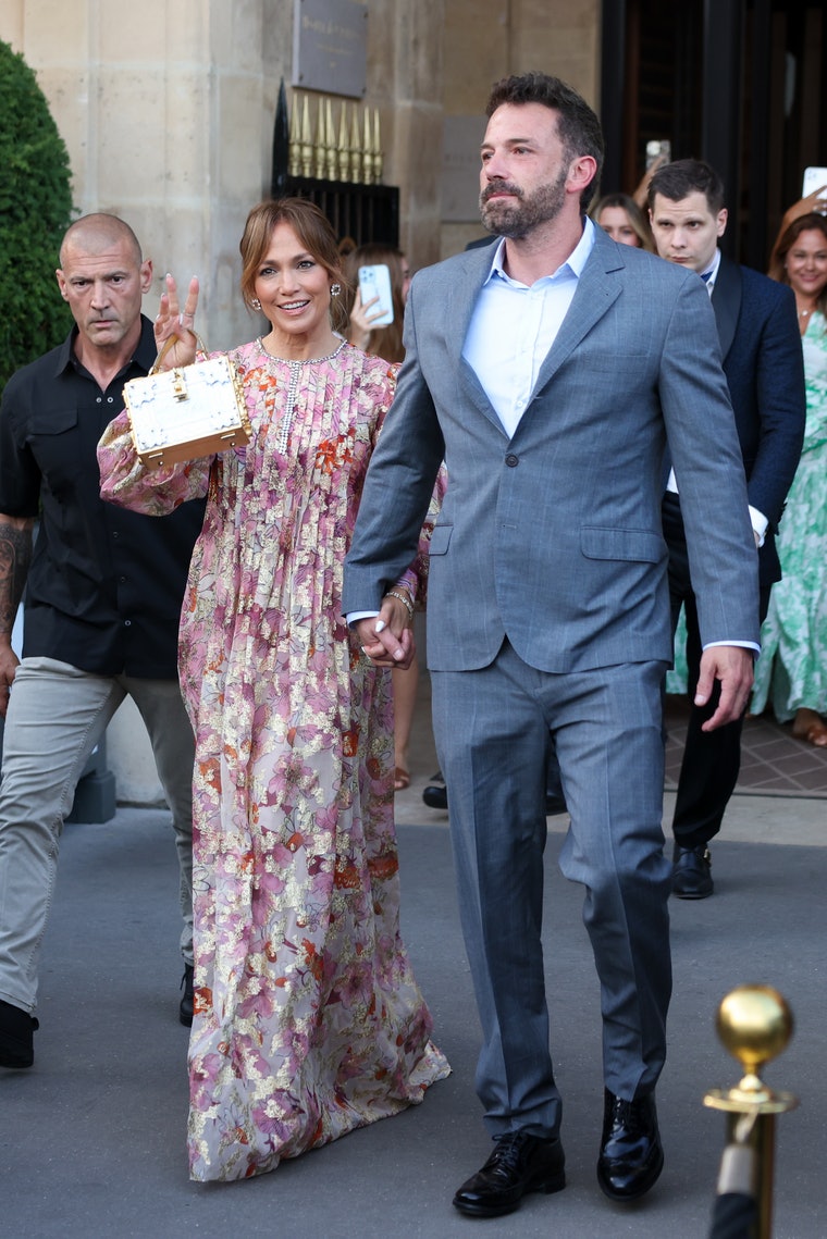 Jennifer Lopez  wears Floral dress on Paris Honeymoon