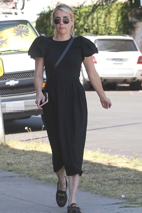 Emma Roberts wore Zara Dress @ Los Angeles August 17, 2022
