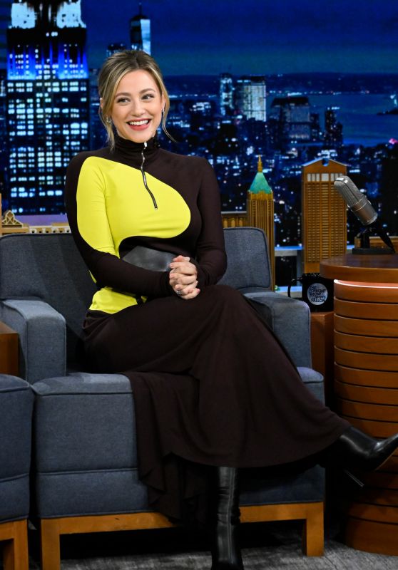 Lili Reinhart  wears Tory Burch on The Tonight Show starring Jimmy Fallon