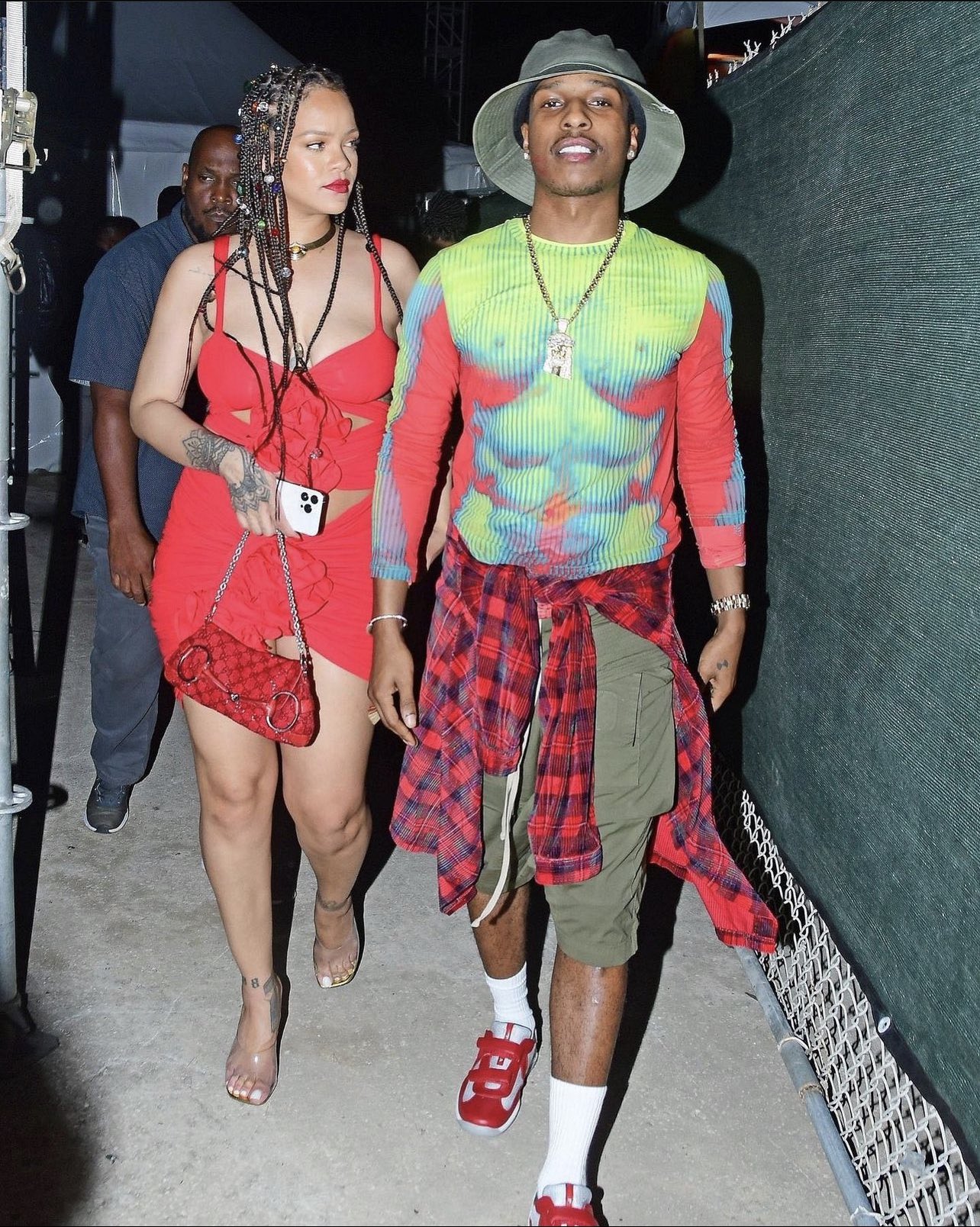 Rrihanna  in Magda Butrym and A$AP Rocky in Jean Paul Gaultier  @ Weekend Festival in Barbados
