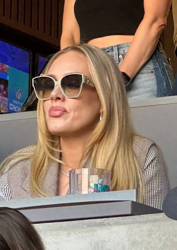 Adele wears Grey Fendi  Suit  @ Super Bowl  2023