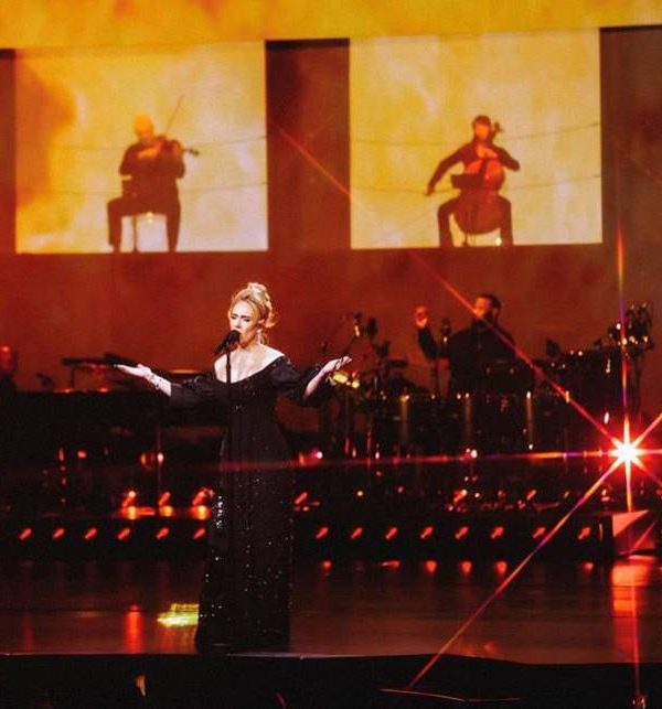 Adele wore  custom PRADA during her “Weekends With Adele” performance in Las Vegas