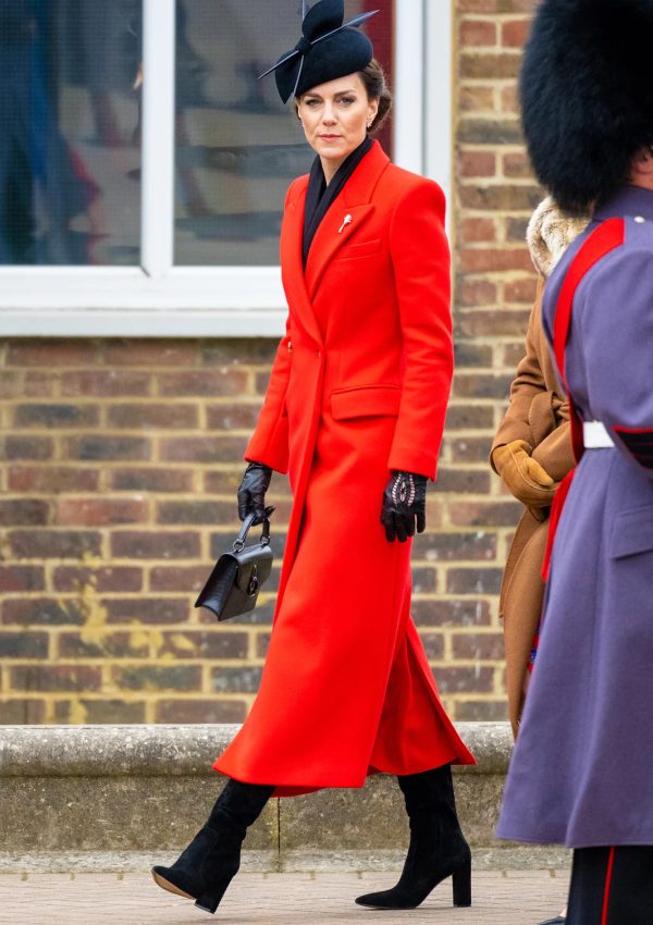 Kate Middleton wears Red  Alexander McQueen Coat For  St. David’s Day Parade