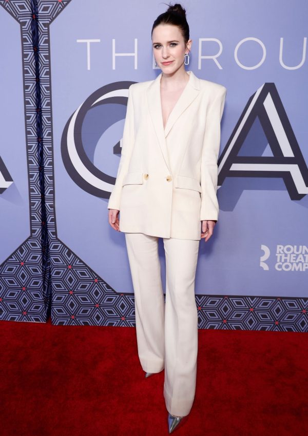 Rachel Brosnahan  wore White Galvan Suit @The Roundabout Gala March  2023