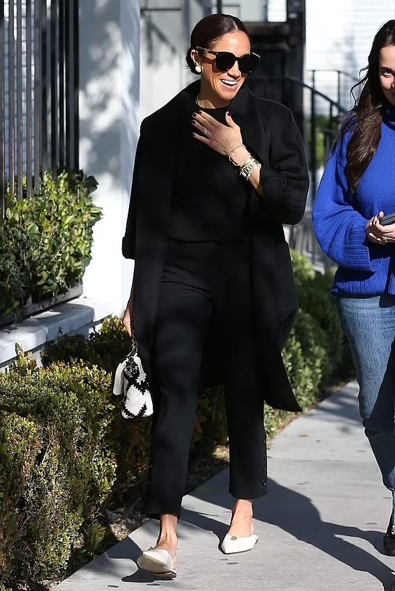 Meghan Markle in Max Mara Coat & Chanel Bag @ West Hollywood Int Womens Day 2023