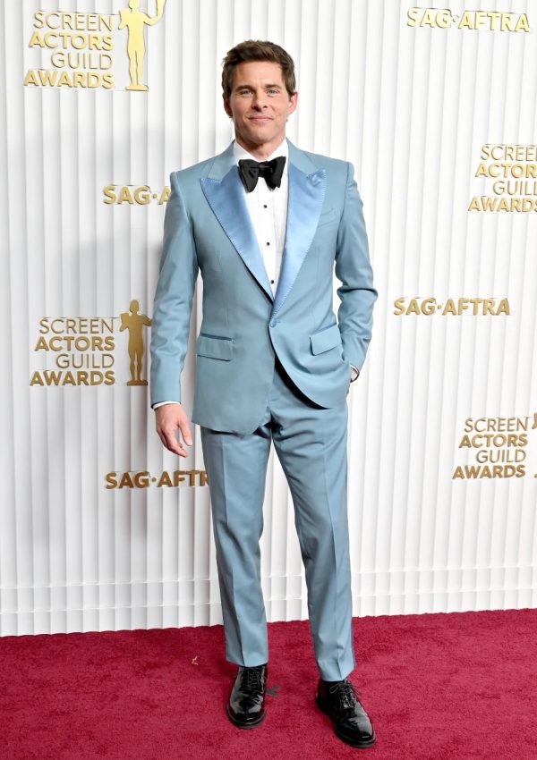 James Marsden  in a baby blue Dolce & Gabbana tuxedo @ SAG Awards 2023