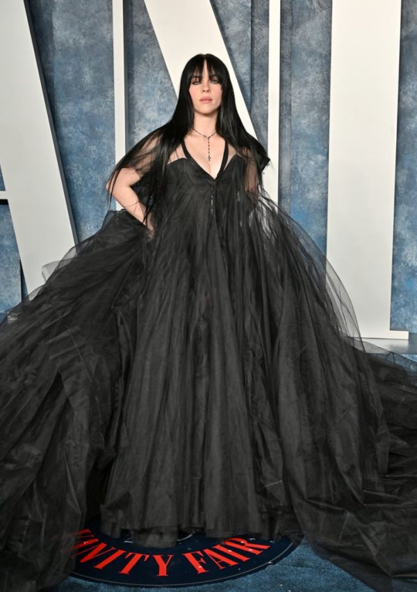 Billie Eilish wore black  Rick Owens dress  @ 2023 Vanity Fair Oscars party