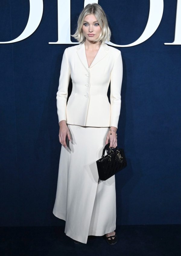 Elsa Hosk in white  Suit @  Dior  Fall 2023 Paris Fashion Week Show