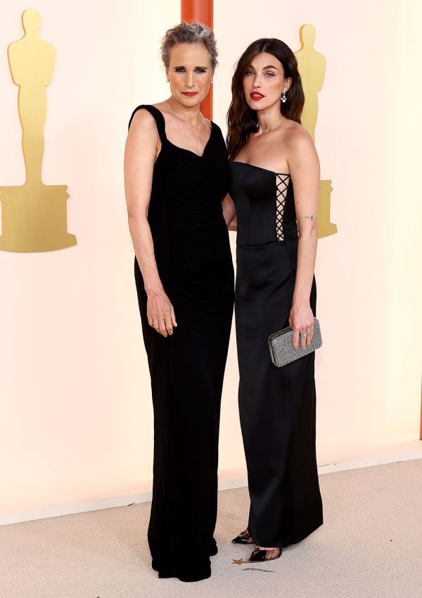 Andie MacDowell and Rainey Qualley  In Black Dresses @ Oscars 2023