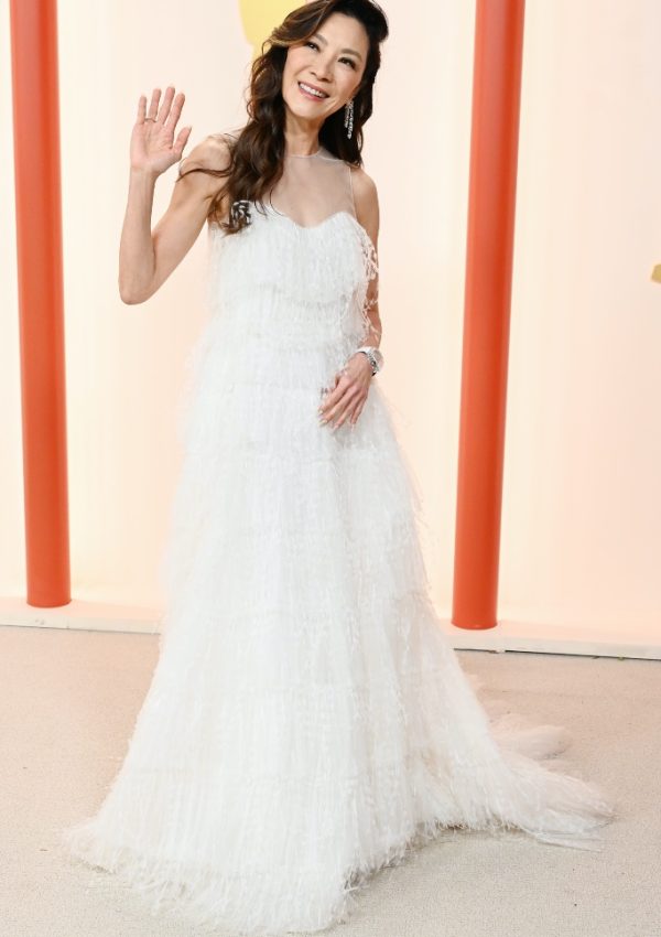 Michelle Yeoh  in a white Dior Couture gown  @ Oscars 2023
