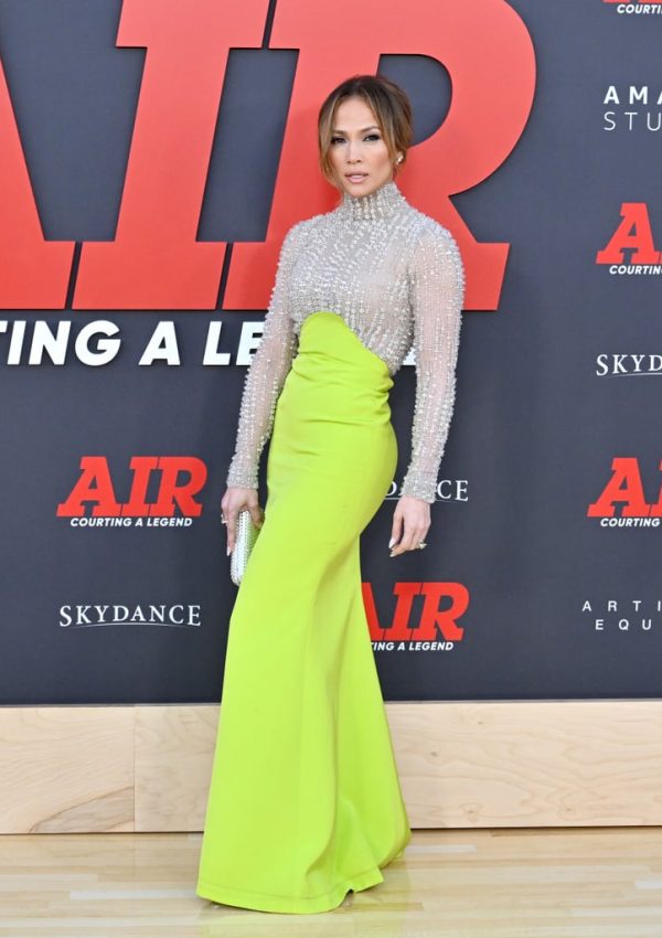 Jennifer Lopez Wore Antonio Grimaldi Couture @ ‘AIR’ LA Premiere
