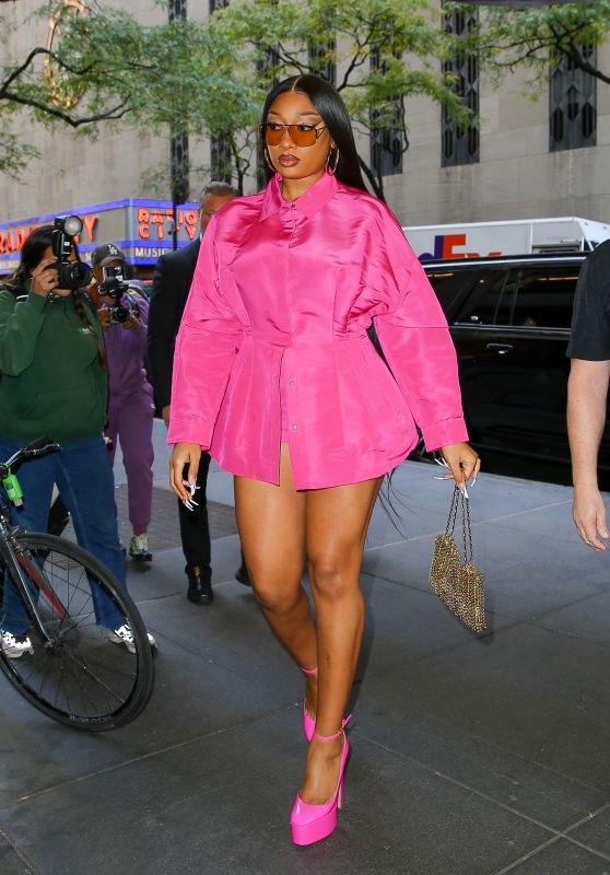 Megan Thee Stallion  wears Pink Outfit Out in New York 10/15/2022