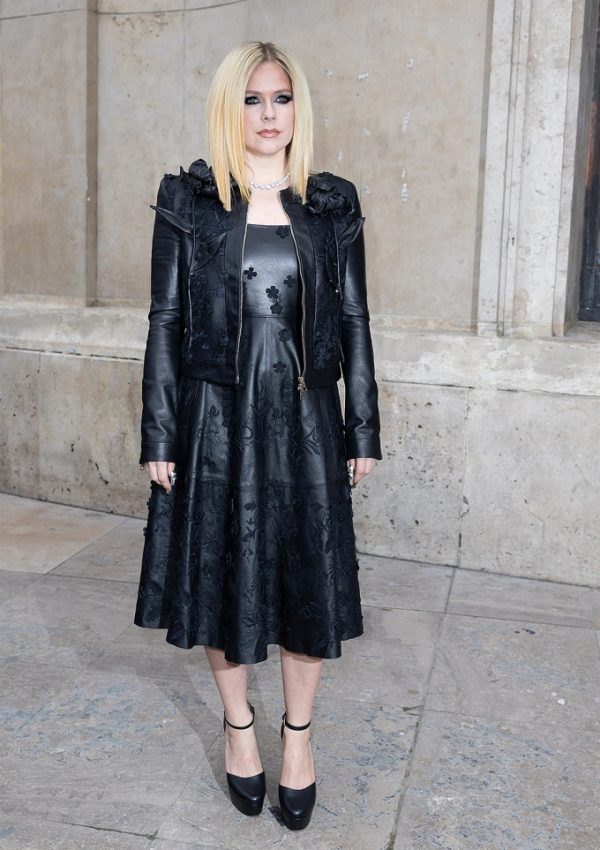 Avril Lavigne  wore  Black Dress @  Elie Saab Womenswear Fall Winter 2023-2024 In Paris