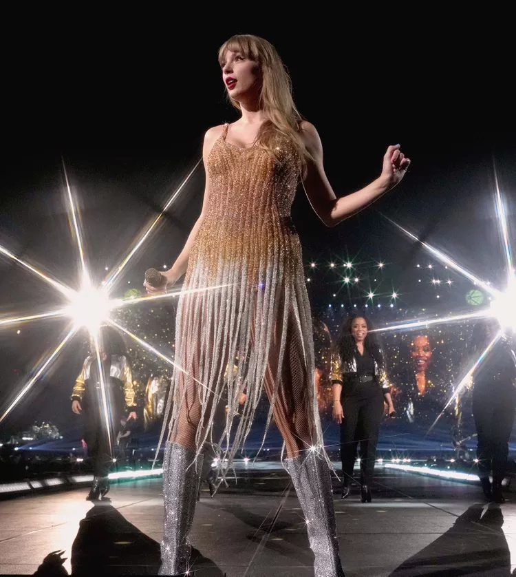 Taylor Swift Sparkles in Bejeweled Louboutin Boots on Her 'Eras