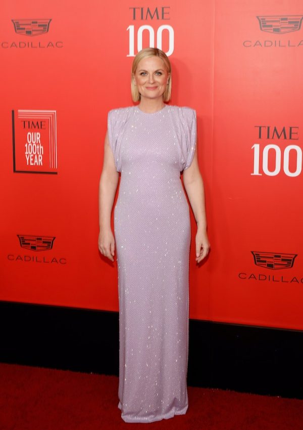 Amy Poehler wore  sequin  lavender dress @ 2023 Time 100 Gala