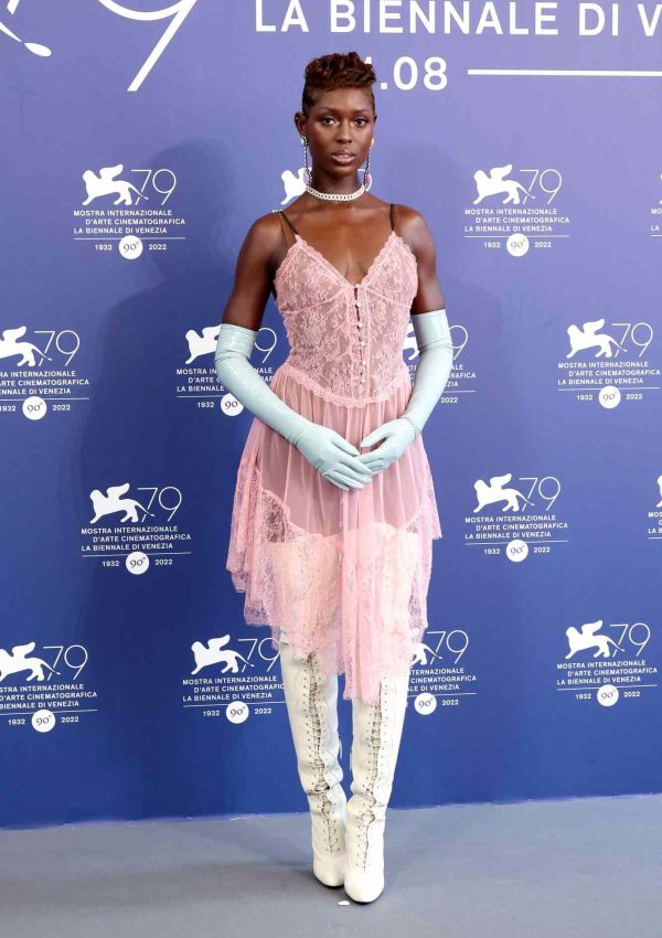 Jodie Turner-Smith  wore  Gucci @ White Noise  Venice Film Festival Photocall