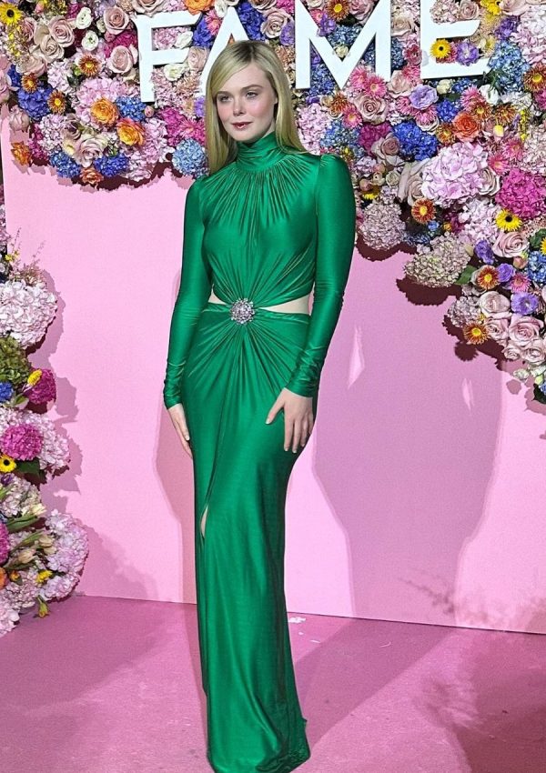 Elle Fanning  wore  Paco Rabanne Gown @ Fame Perfume Event  2023