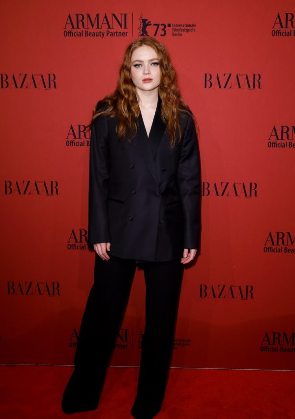 Sadie Sink wore Armani  Suit @ Armani Beauty x Harper’s Bazaar dinner 2023
