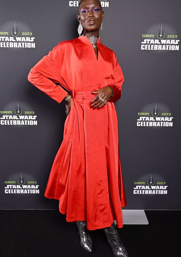 Jodie Turner-Smith wore red Gucci gown @ Star Wars Celebration 2023