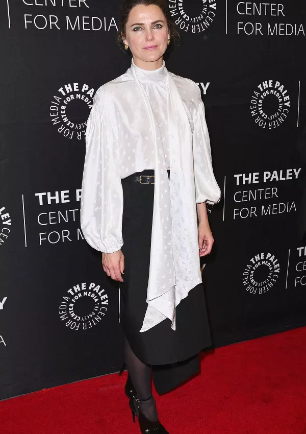 Keri Russell in white silk tie blouse @ “The Americans ” Celebration Event  2023 in NY