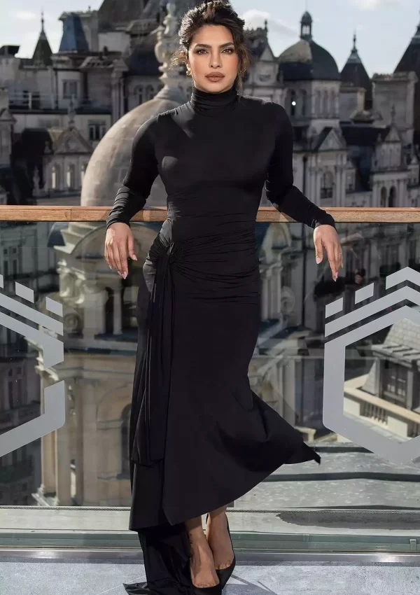 Priyanka Chopra Jonas wears Black Bodycon Dress  @  Citadel press in London