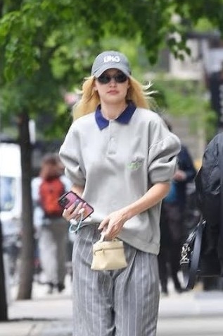 Gigi Hadid  wears Boss Pants out and  in NYC on May 5, 2023