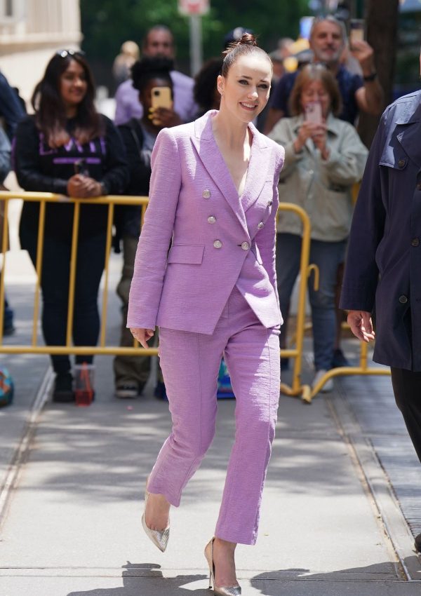 Rachel Brosnahan  wore  Lavender  Suit  @ The View