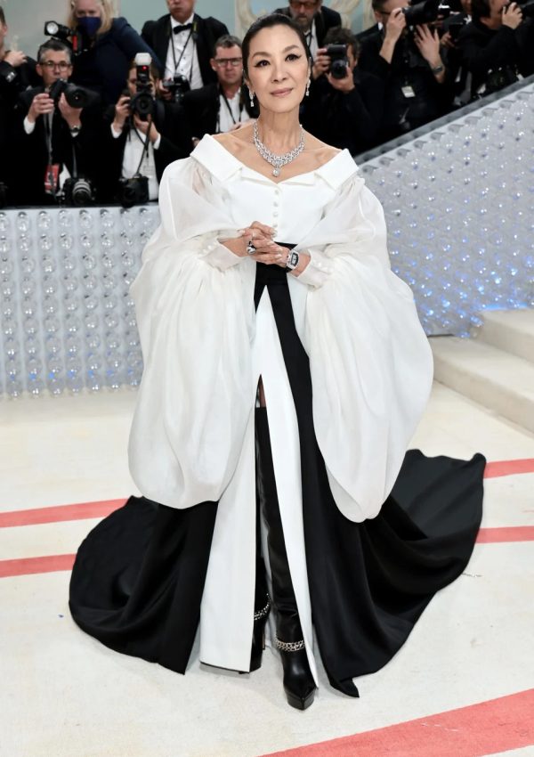 Michelle Yeoh  wore black and white gown @ 2023 Met Gala