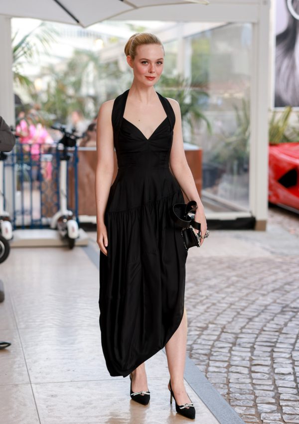 Elle Fanning  in Black Bottega Veneta Dress @ Cannes 2023