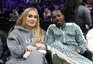 Adele and Rich Paul  in Tracksuits  @ Lakers Vs. Grizzlies Game 6