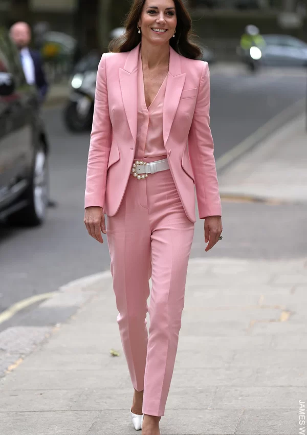 Kate Middleton  wears Pink  Alexander McQueen Suit @ The Foundling Museum