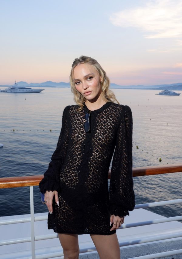 Lily-Rose Depp  In Black Lace Dress @ Cannes Film Festival Air Mail Party