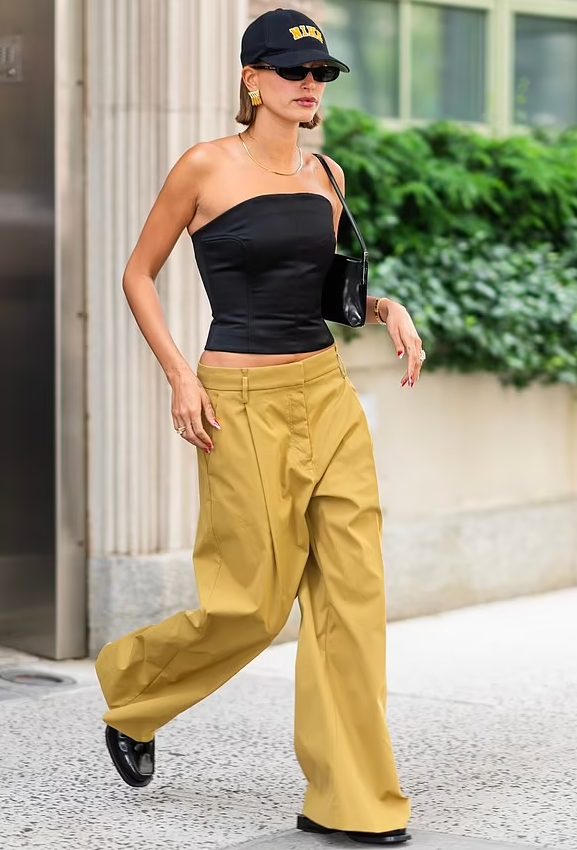 Hailey Bieber  carries  Saint Laurent  Bag  Out In New York June 15, 2023