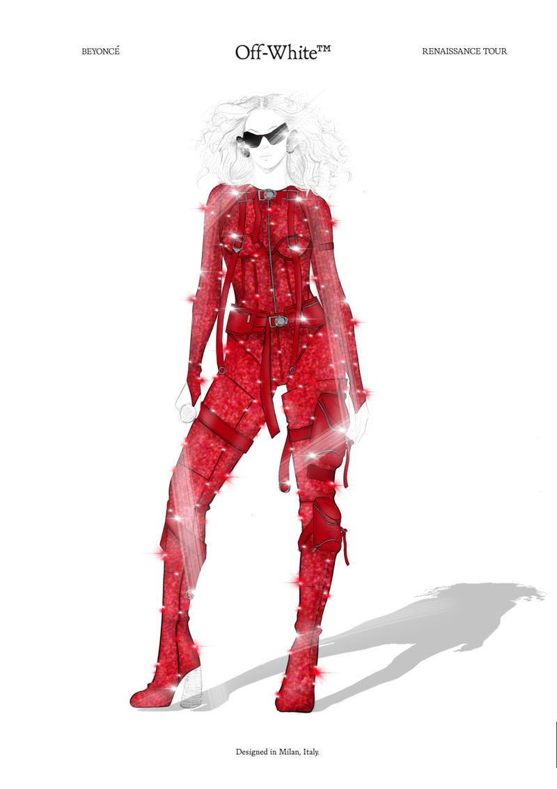Beyoncé performs In Red custom Off-White Bodysuit @ the “RENAISSANCE ...