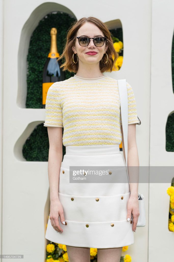 Emma Stone Wears Louis Vuitton Pumps at Veuve Clicquot Polo