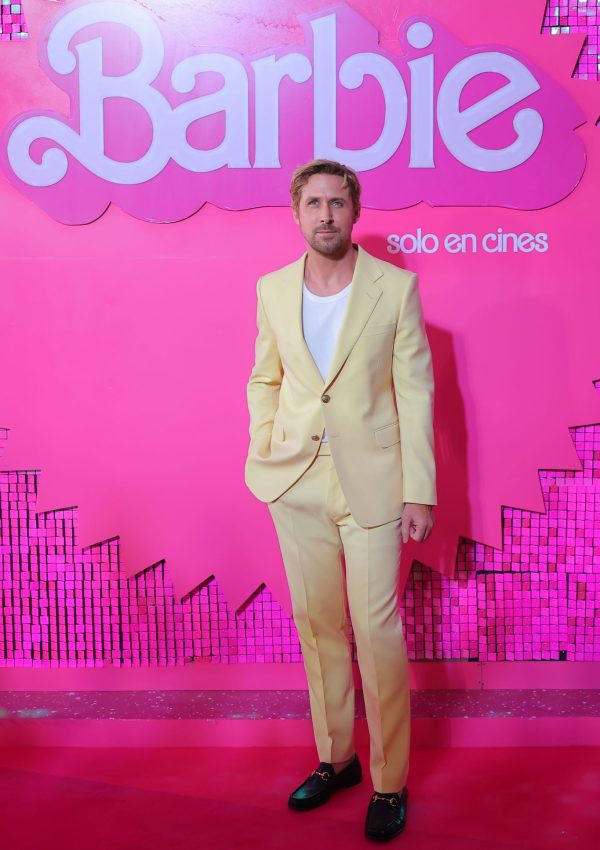 Ryan Gosling  In Yellow  Gucci Suit @ Barbie Mexico Premiere