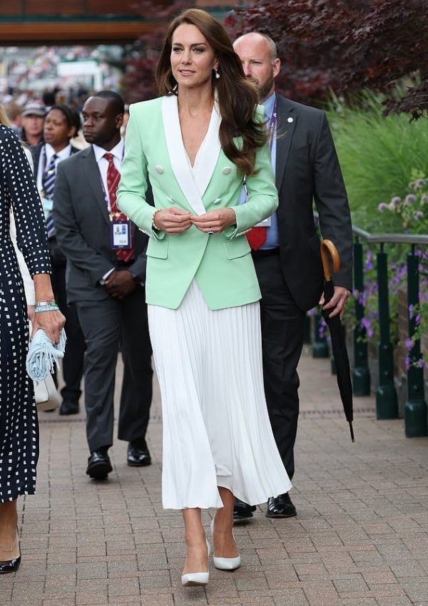 Kate Middleton Wears Balmain, Sitting With Roger Federer at Wimbledon