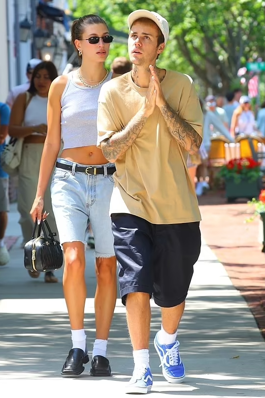 Hailey Bieber wore Vintage Levi’s Shorts @ The Hamptons July 5, 2023