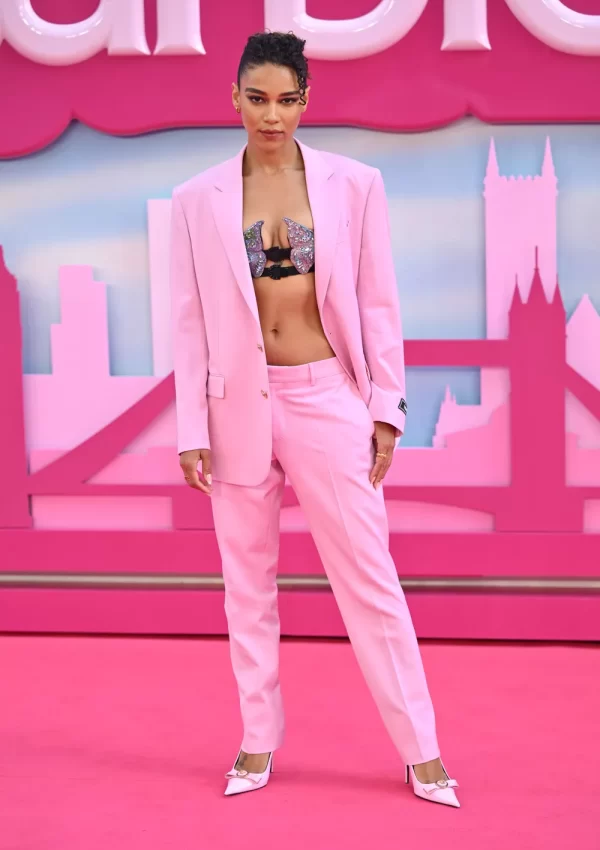 Alexandra Shipp In Pink Suit @ Barbie London Premiere