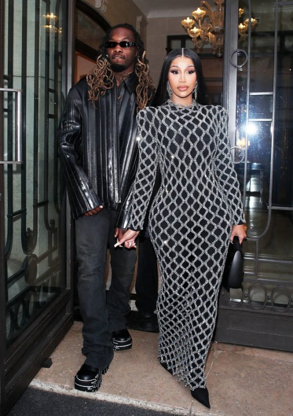 Cardi B & Offset left their hotel @ Balenciaga afterparty in Paris