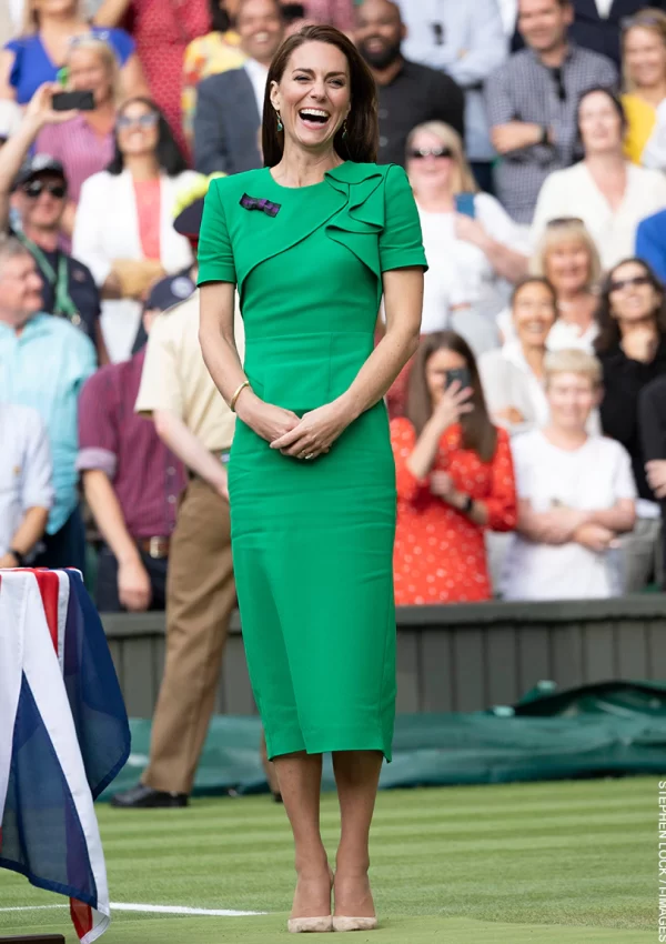 Kate Middleton  wore   Green Roland Mouret  Dress  @ Wimbledon 2023
