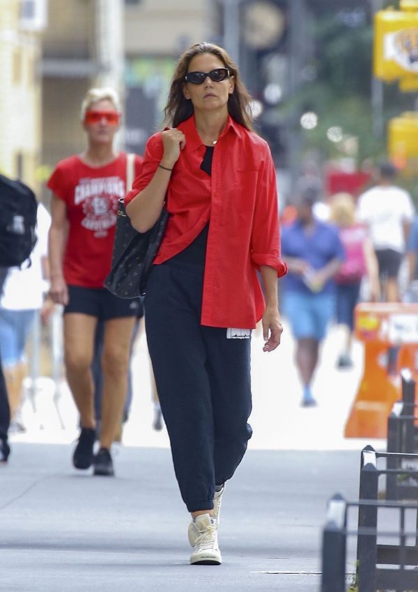 Katie Holmes wore  Balenciaga High Top Sneakers @ New York City August 14, 2023